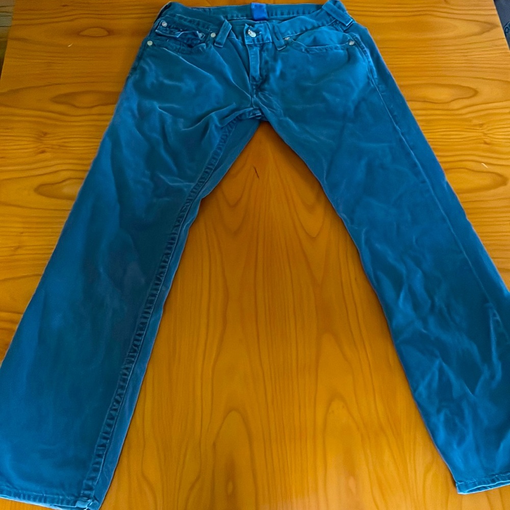 True Religion Straight Blue Jeans Size 34